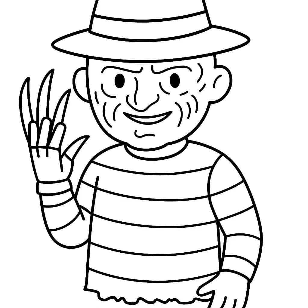 Gratis Freddy Krueger-utskrift fargelegging