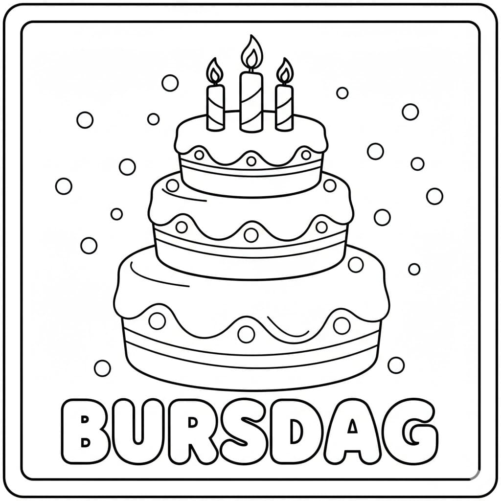 Gratis utskrift av bursdag fargelegging