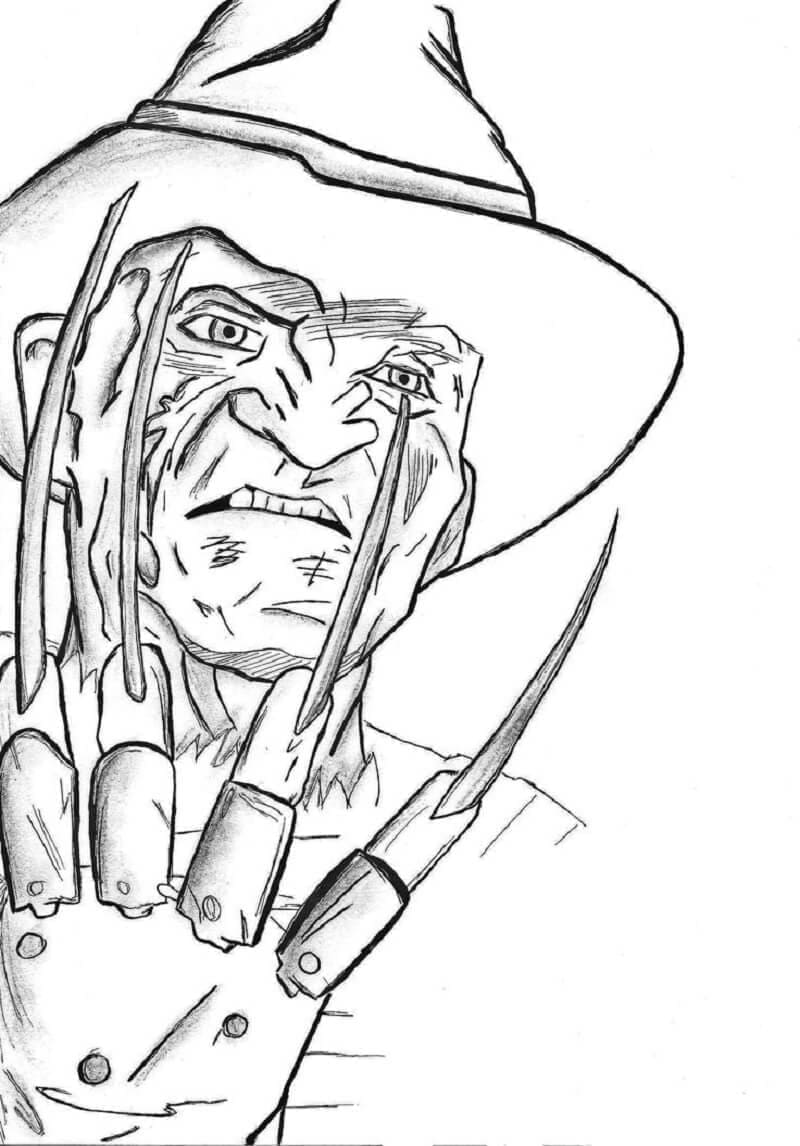Gratis utskrivbar Freddy Krueger fargelegging
