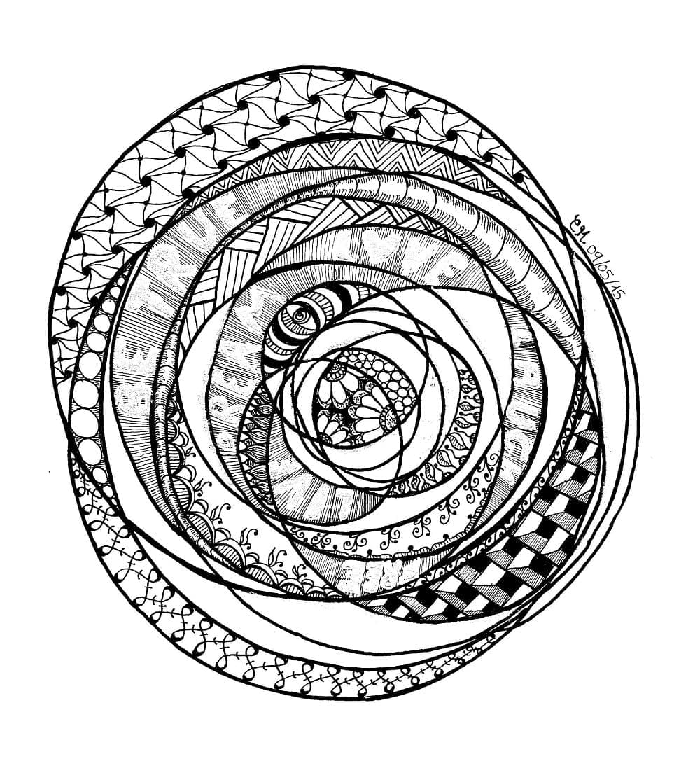 Gratis utskrivbar Zentangle fargelegging