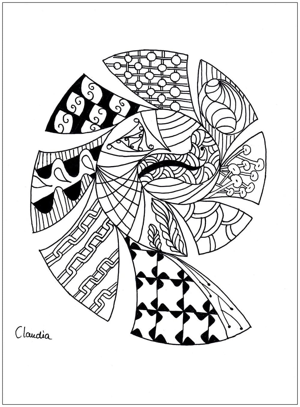 Gratis Zentangle fargelegging