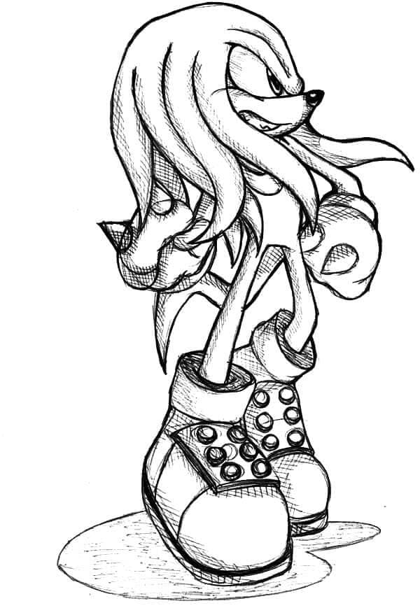 Håndtegnede Knuckles fargelegging Håndtegnede Knuckles fargelegging