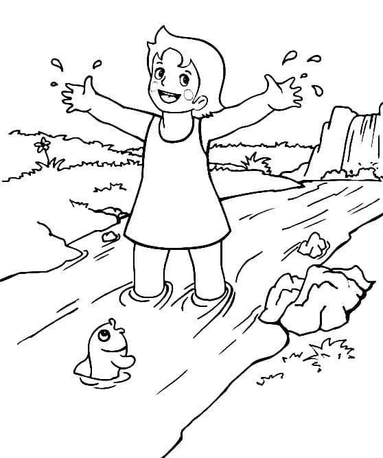 Heidi er lykkelig fargelegging