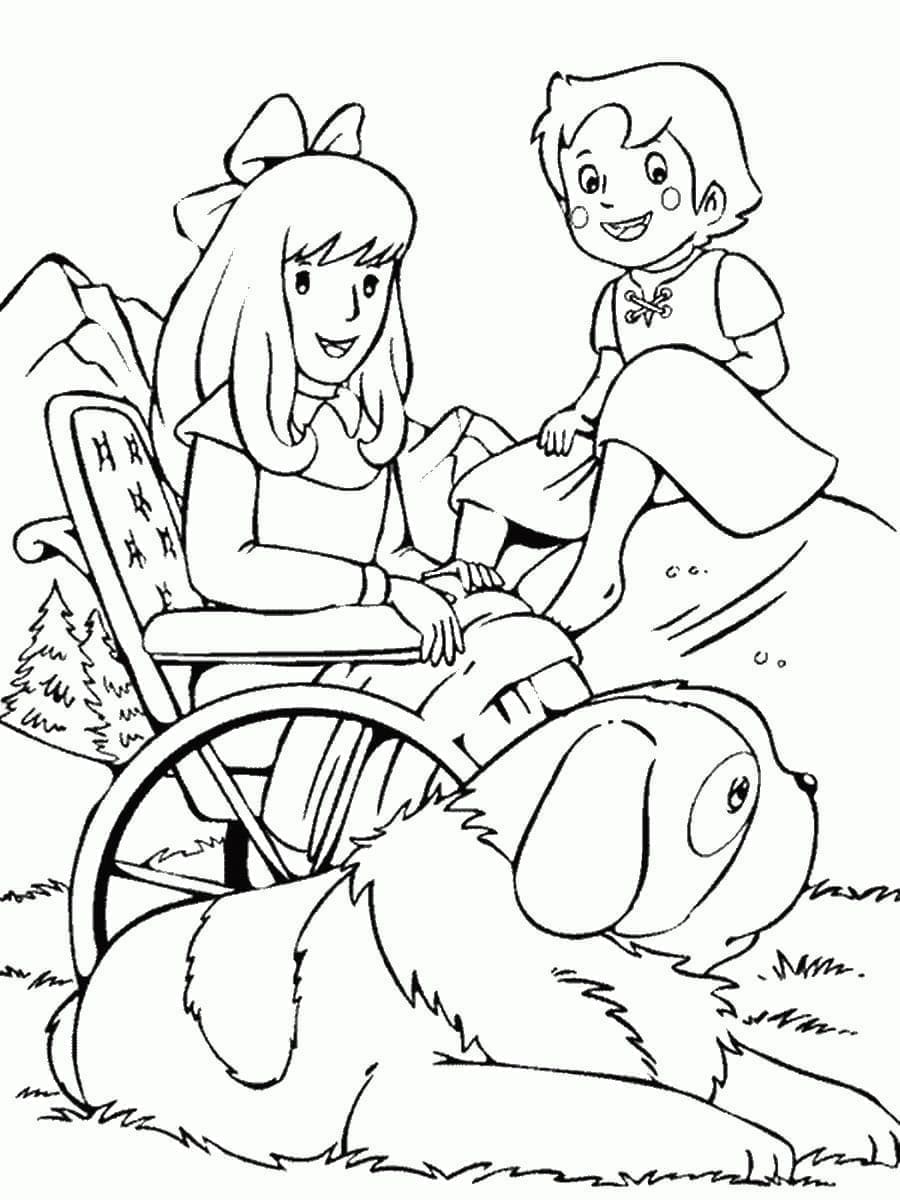 Heidi og Clara fargelegging
