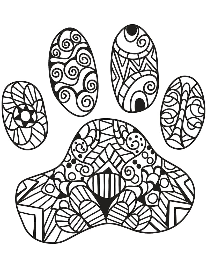 Kattepote Zentangle fargelegging