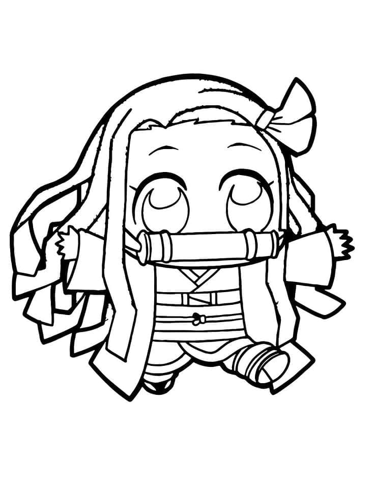 Kawaii Nezuko bilde fargelegging