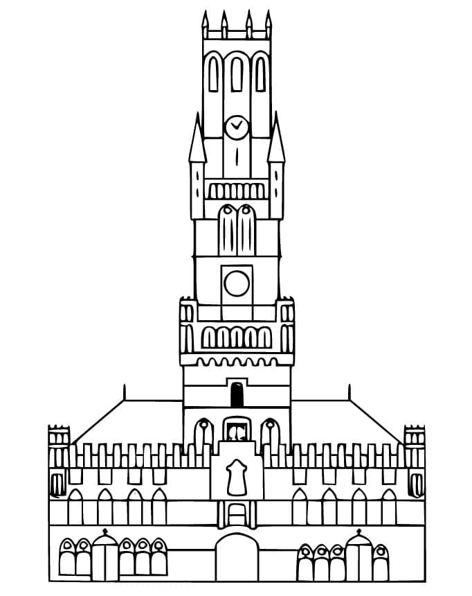 Klokketårnet i Brugge fargelegging