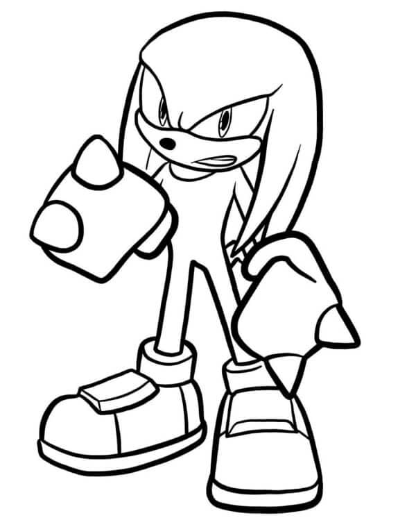 Knuckles Gratis bilder fargelegging Knuckles Gratis bilder fargelegging