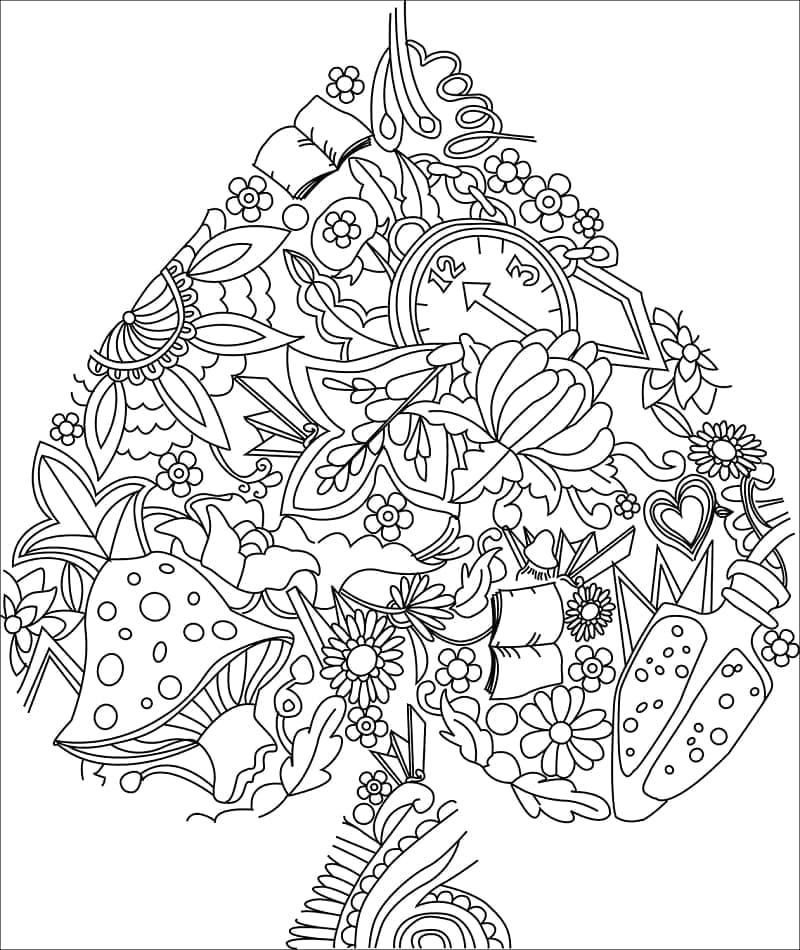 Kort Zentangle fargelegging