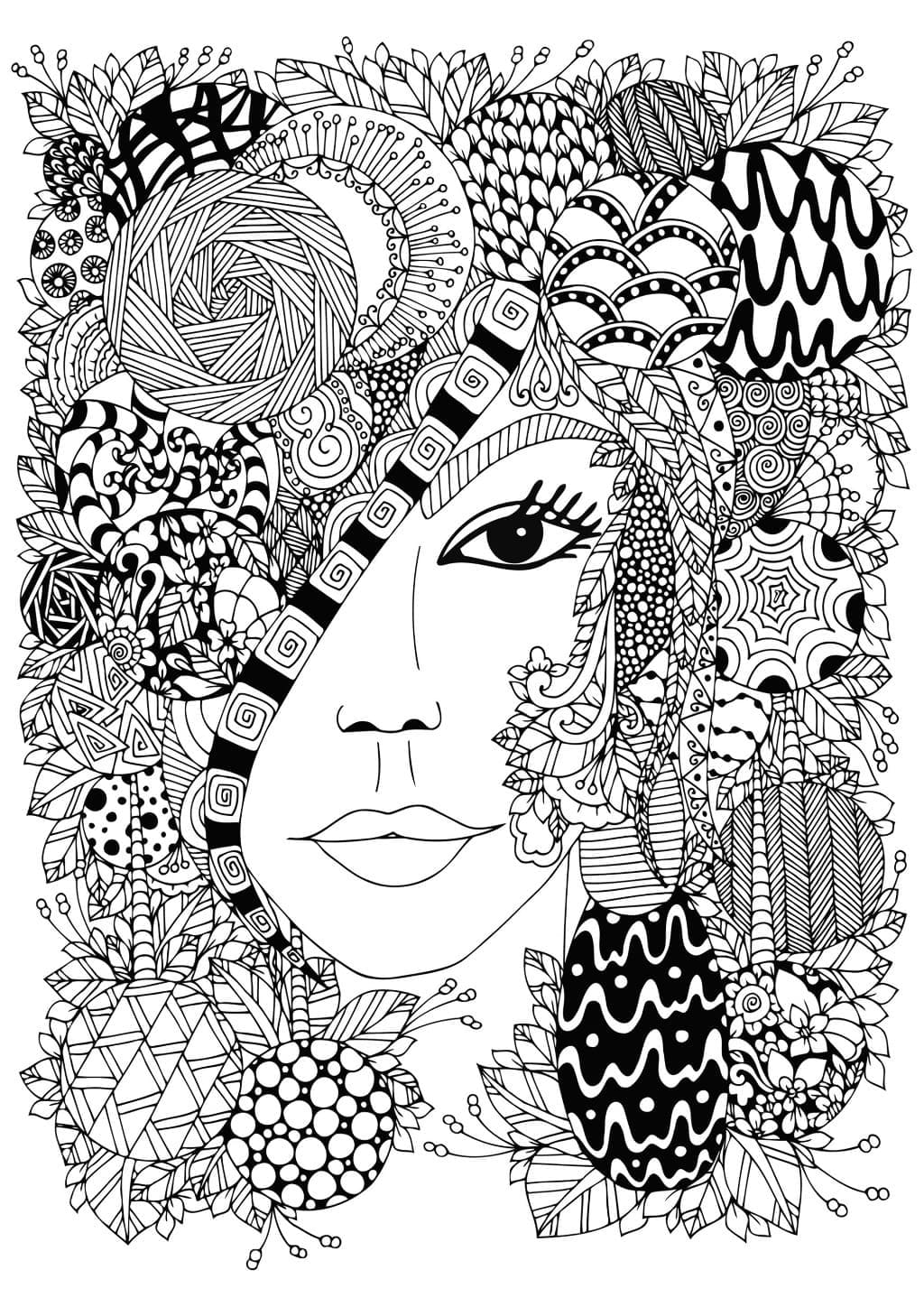 Kvinnezentangle fargelegging