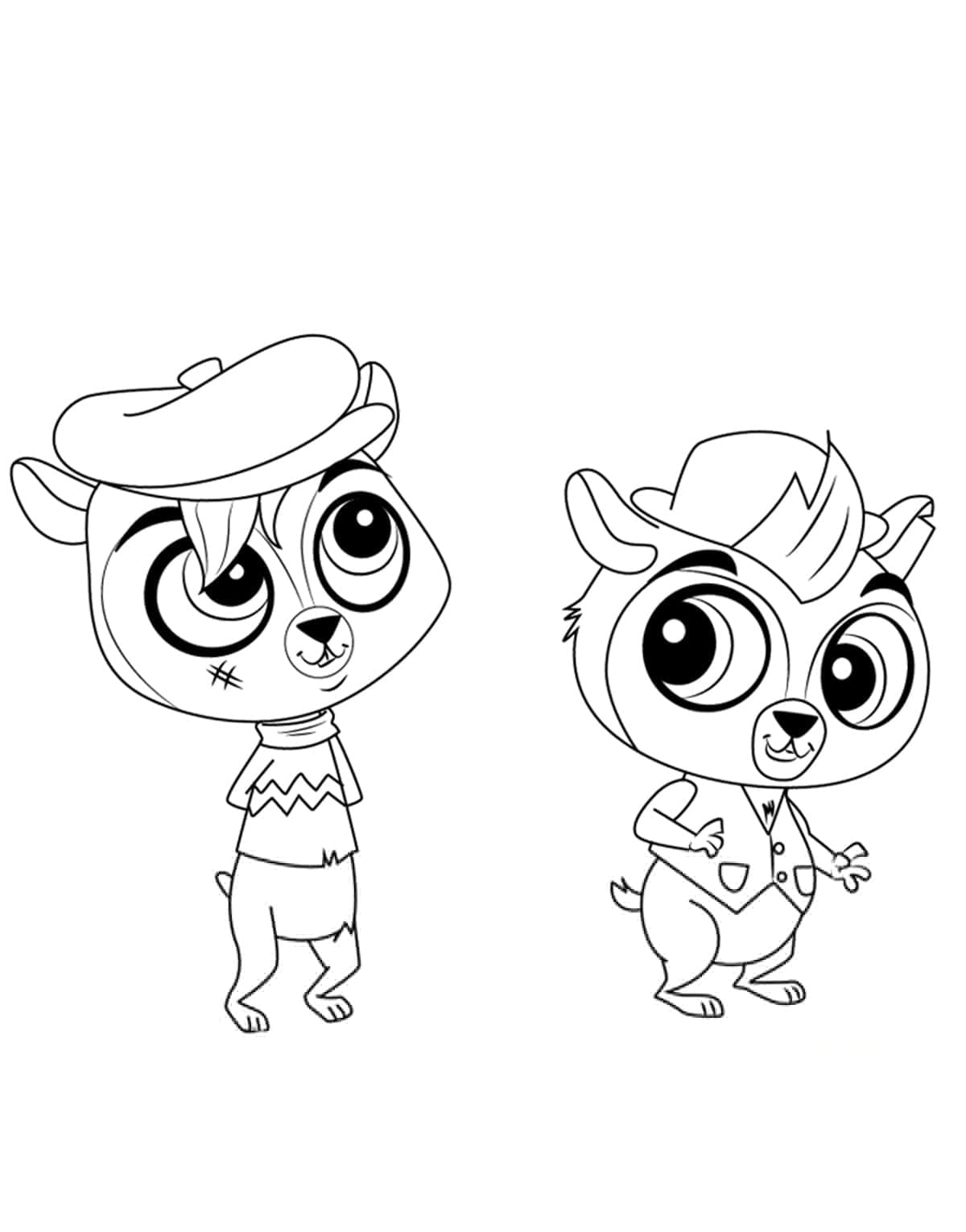 Littlest Pet Shop Dodger og Twist fargelegging