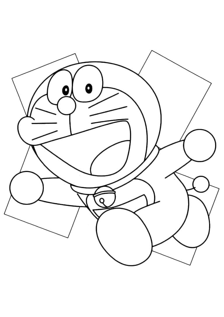 Lykkelig Doraemon fargelegging
