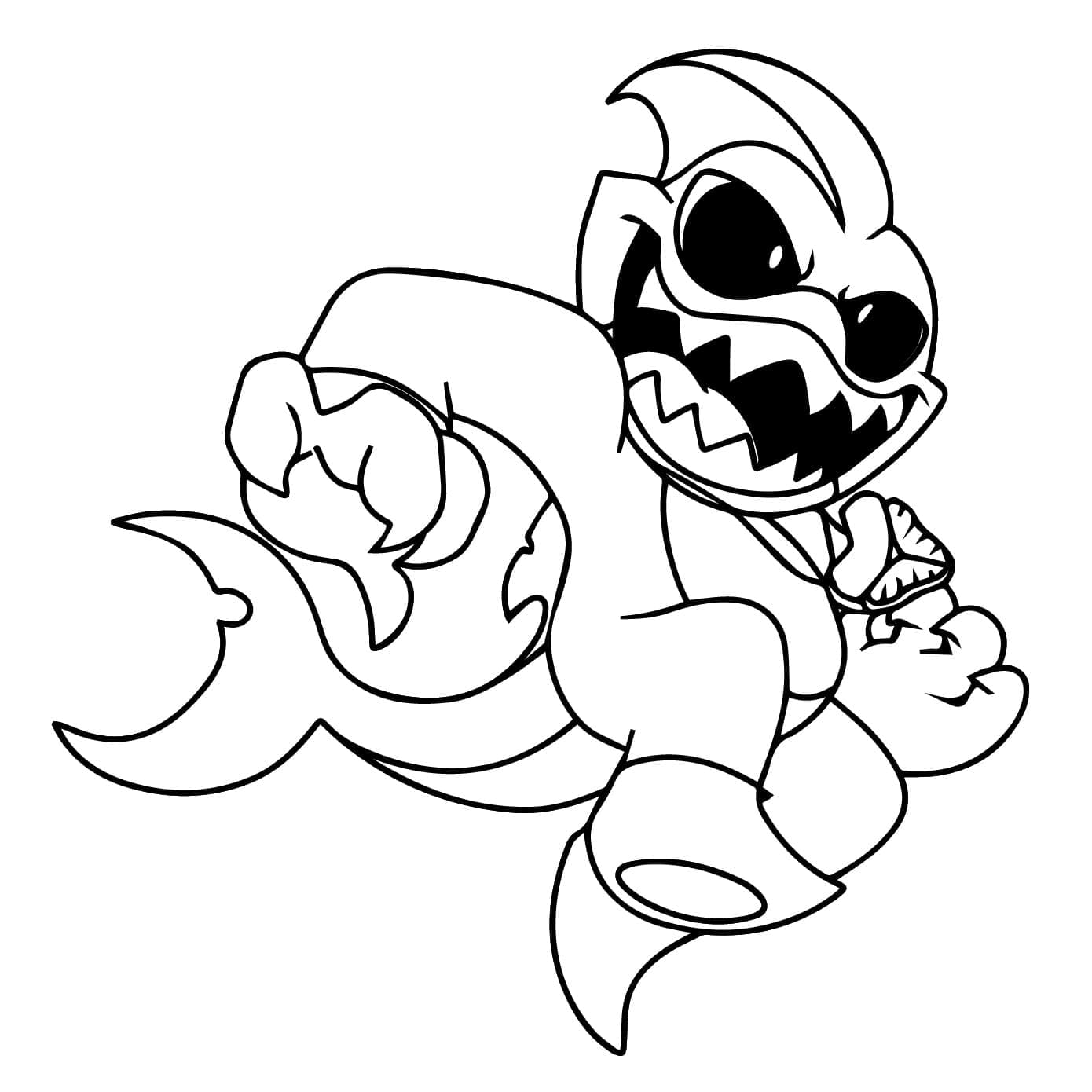 Maggie Mako fra Nightmare Critters fargelegging Maggie Mako fra Nightmare Critters fargelegging