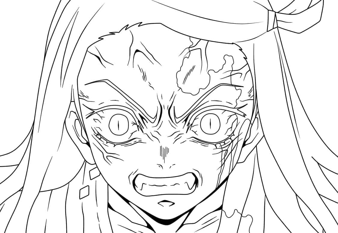 Nezuko Kamado fra Anime Demon Slayer fargelegging