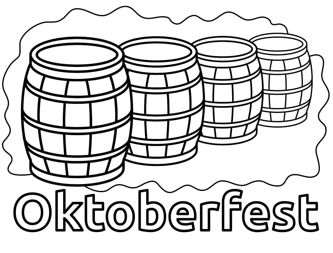 Oktoberfest ølfat fargelegging