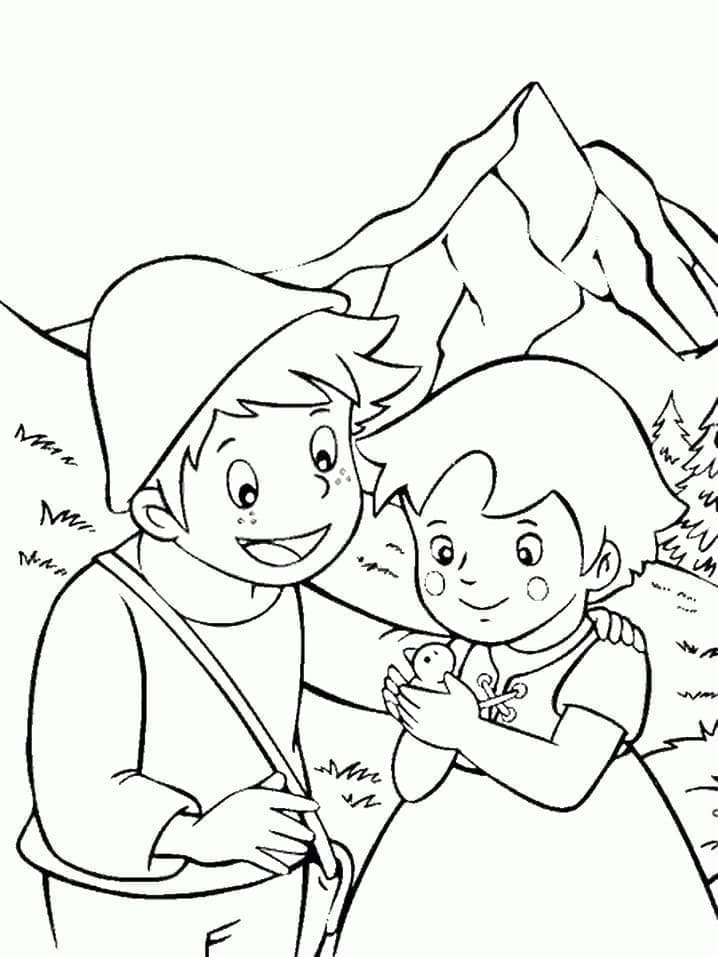 Peter og Heidi fargelegging