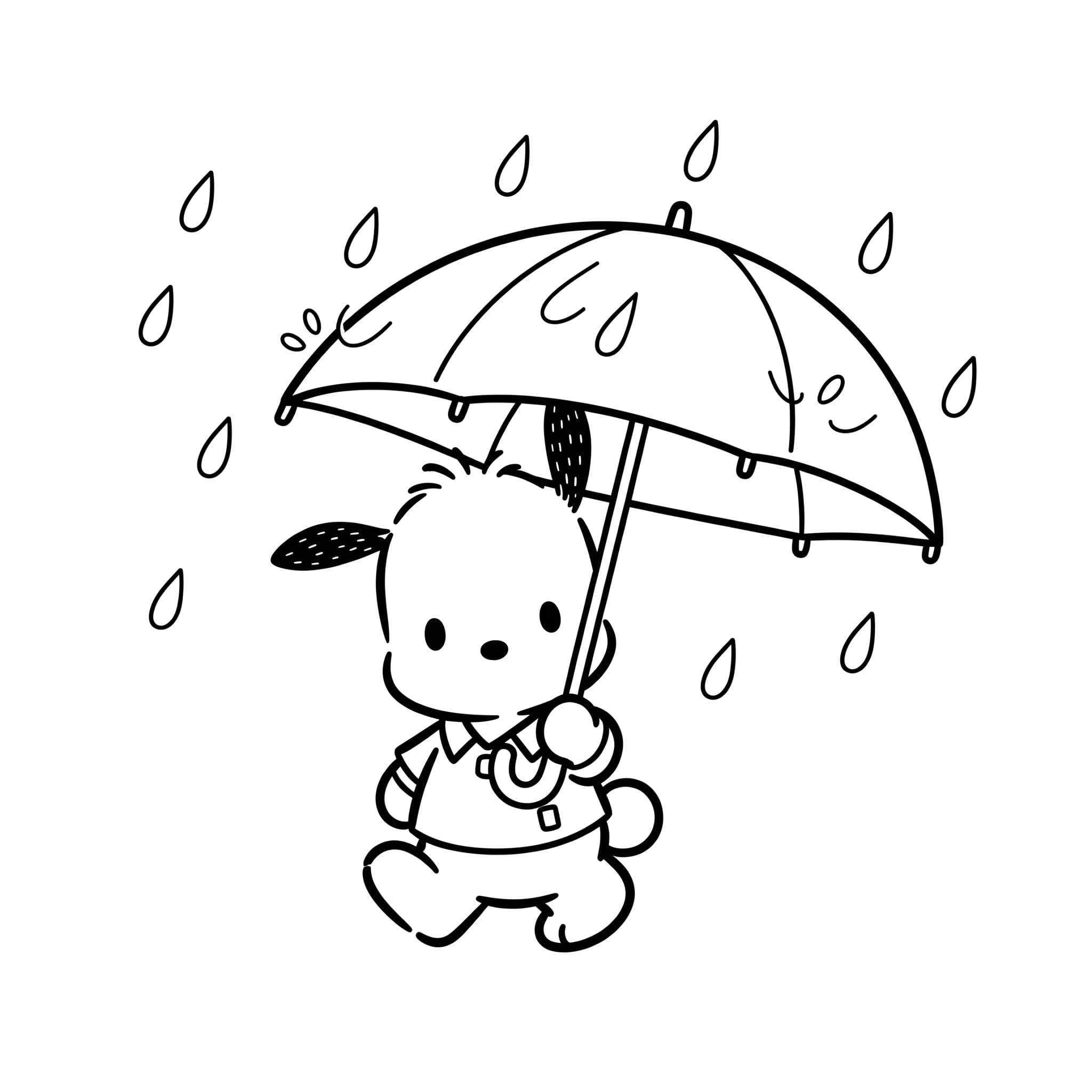 Pochacco holder paraply fargelegging Pochacco holder paraply fargelegging