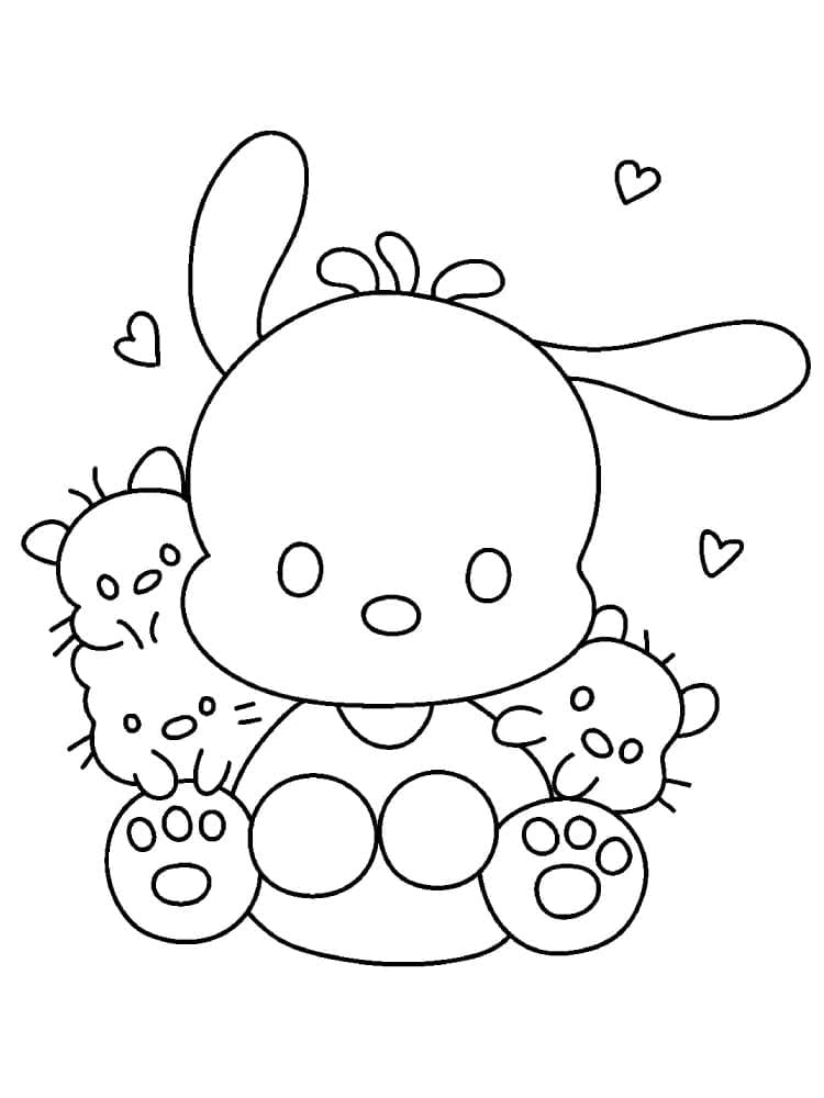 Pochacco i Sanrio fargelegging Pochacco i Sanrio fargelegging