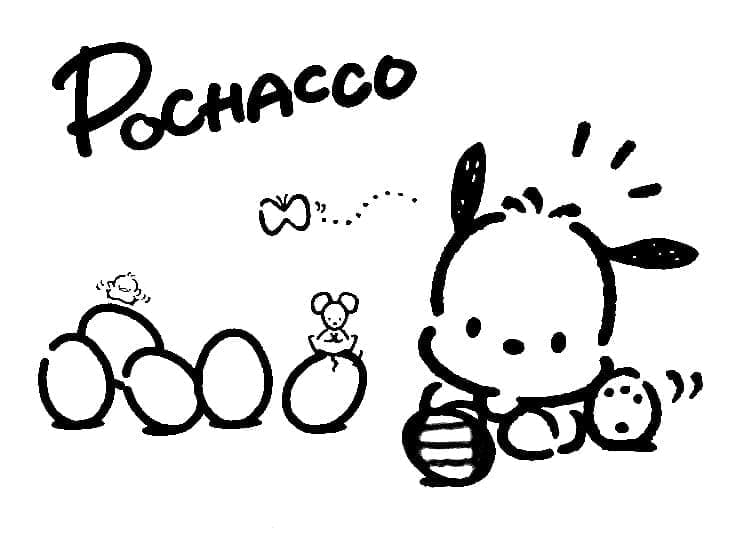 Pochacco med egg fargelegging Pochacco med egg fargelegging