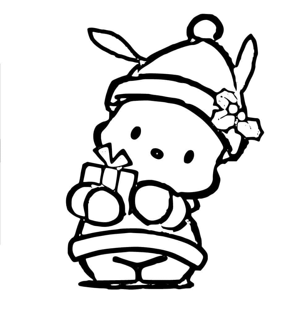 Pochacco på julen fargelegging Pochacco på julen fargelegging