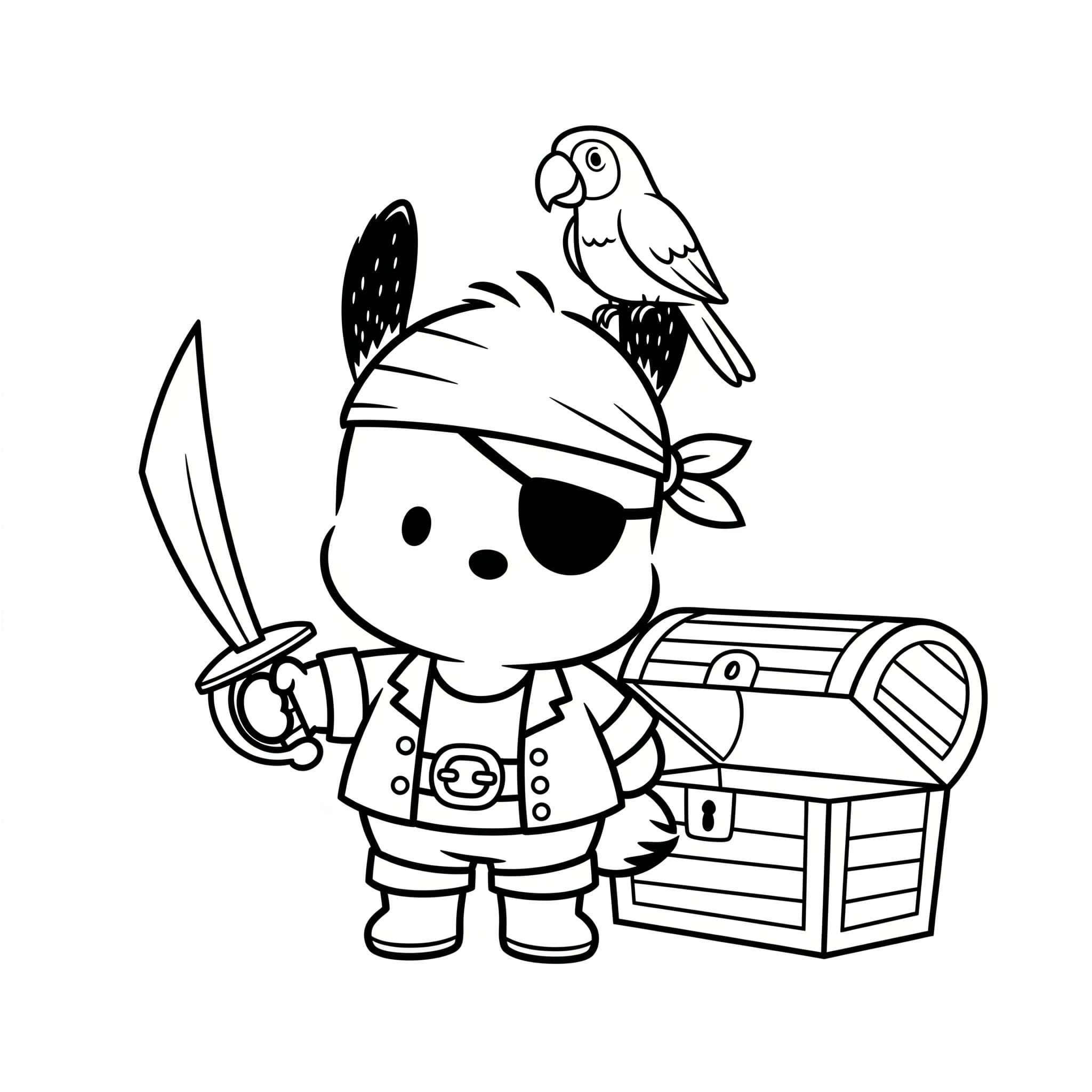 Pochacco piraten fargelegging Pochacco piraten fargelegging