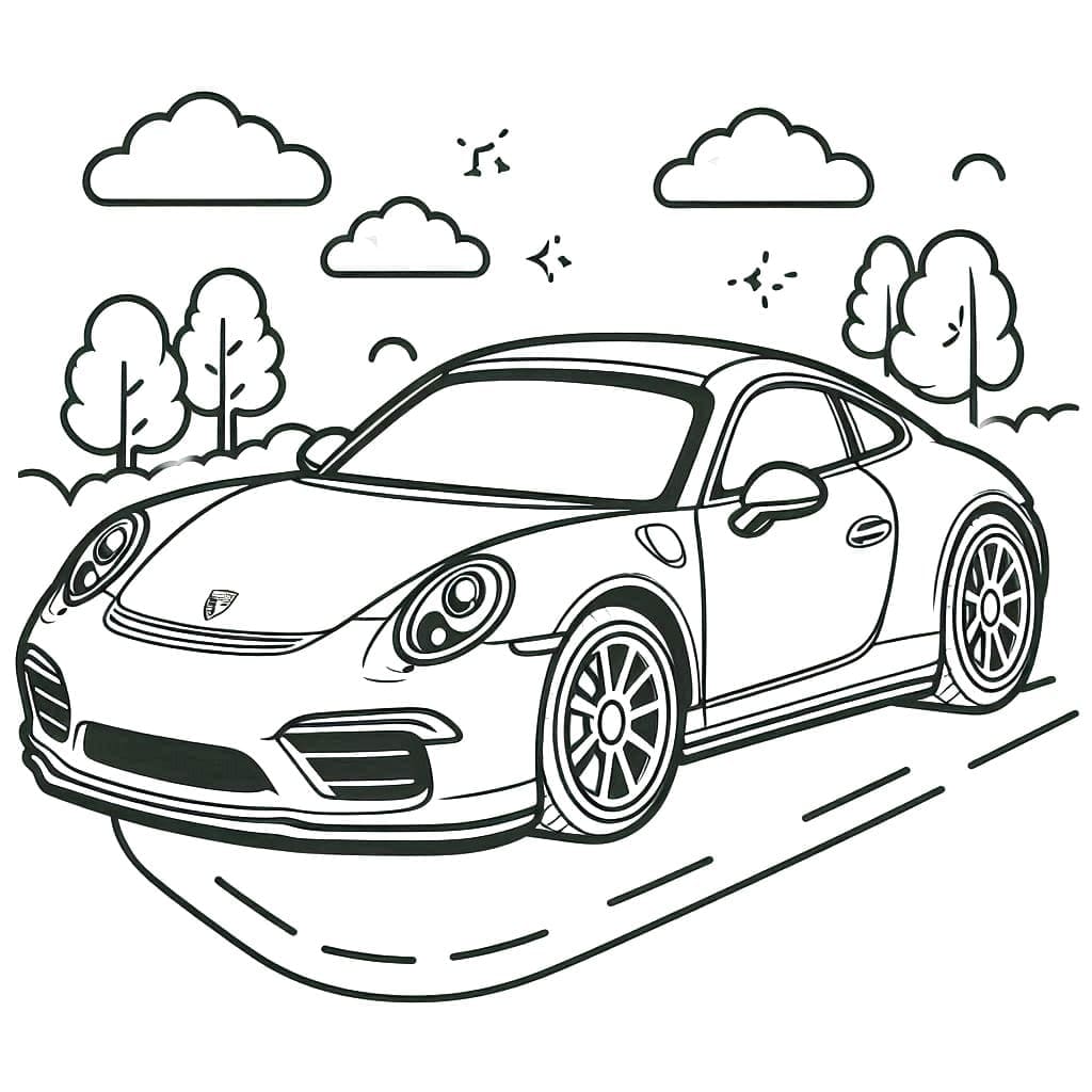 Porsche bilbilde fargelegging