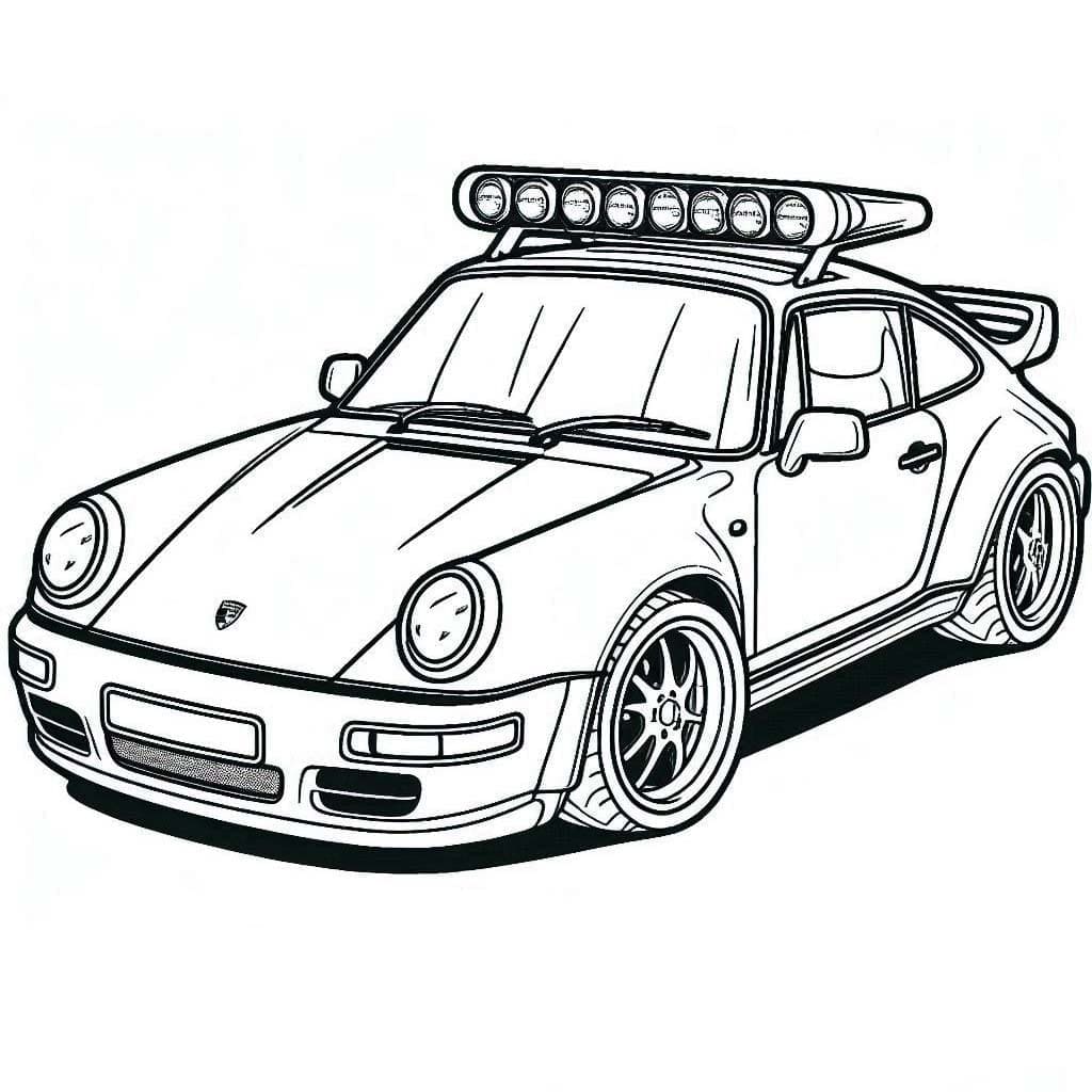 Porsche for 3-åringer fargelegging