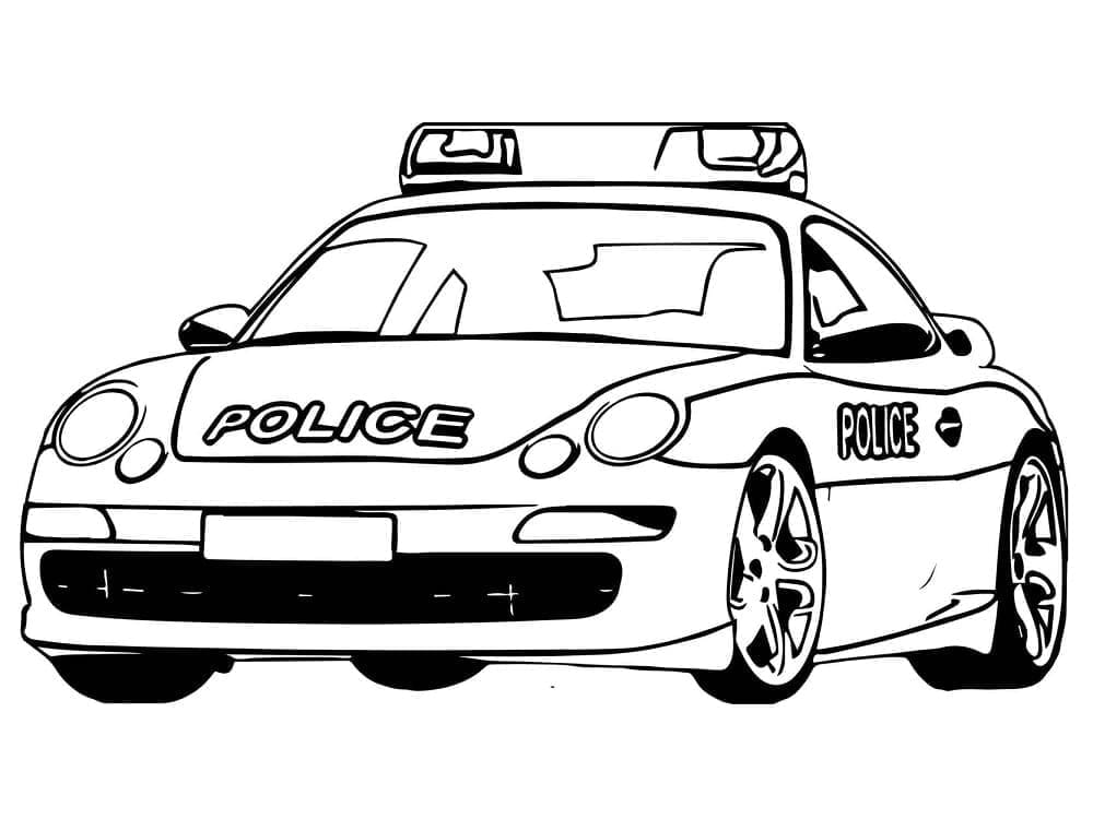 Porsche politibil bilde fargelegging