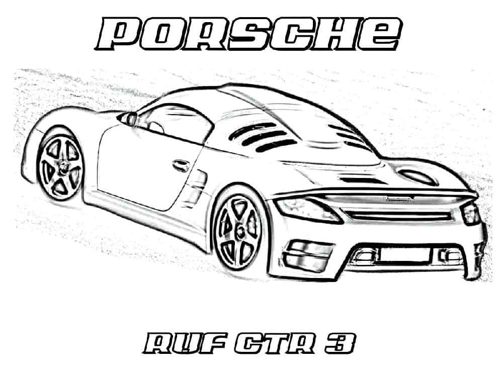 Porsche tegning fargelegging