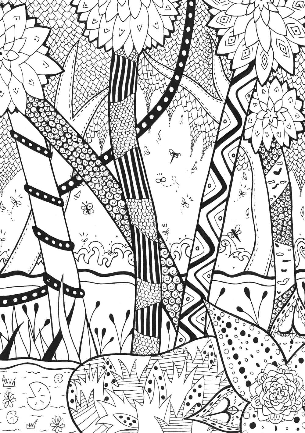 Skogzentangle fargelegging
