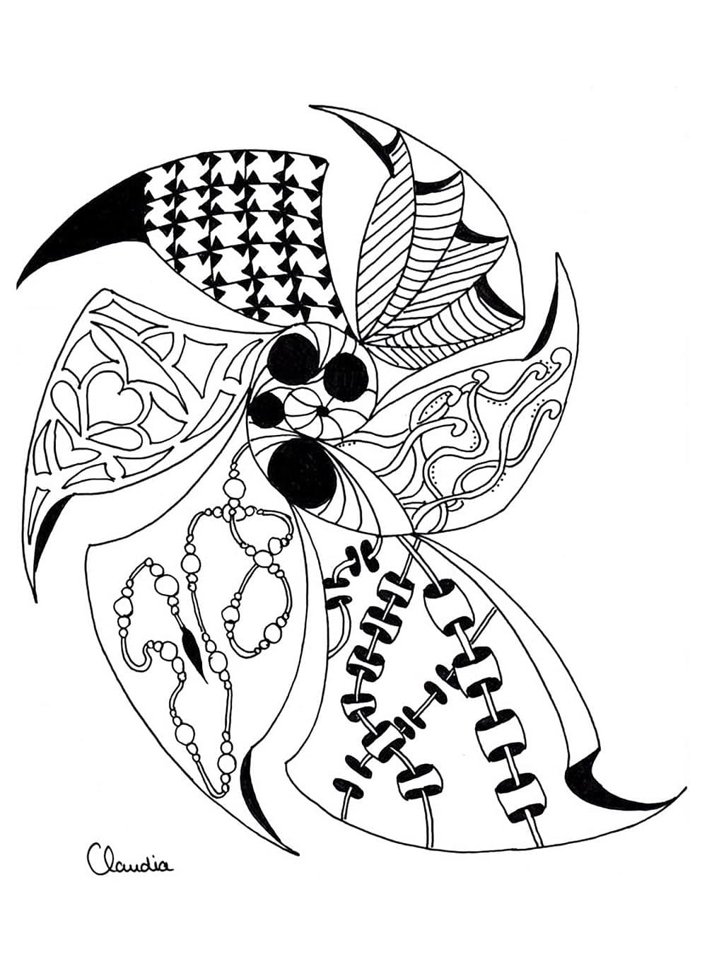 Skriv ut Zentangle fargelegging