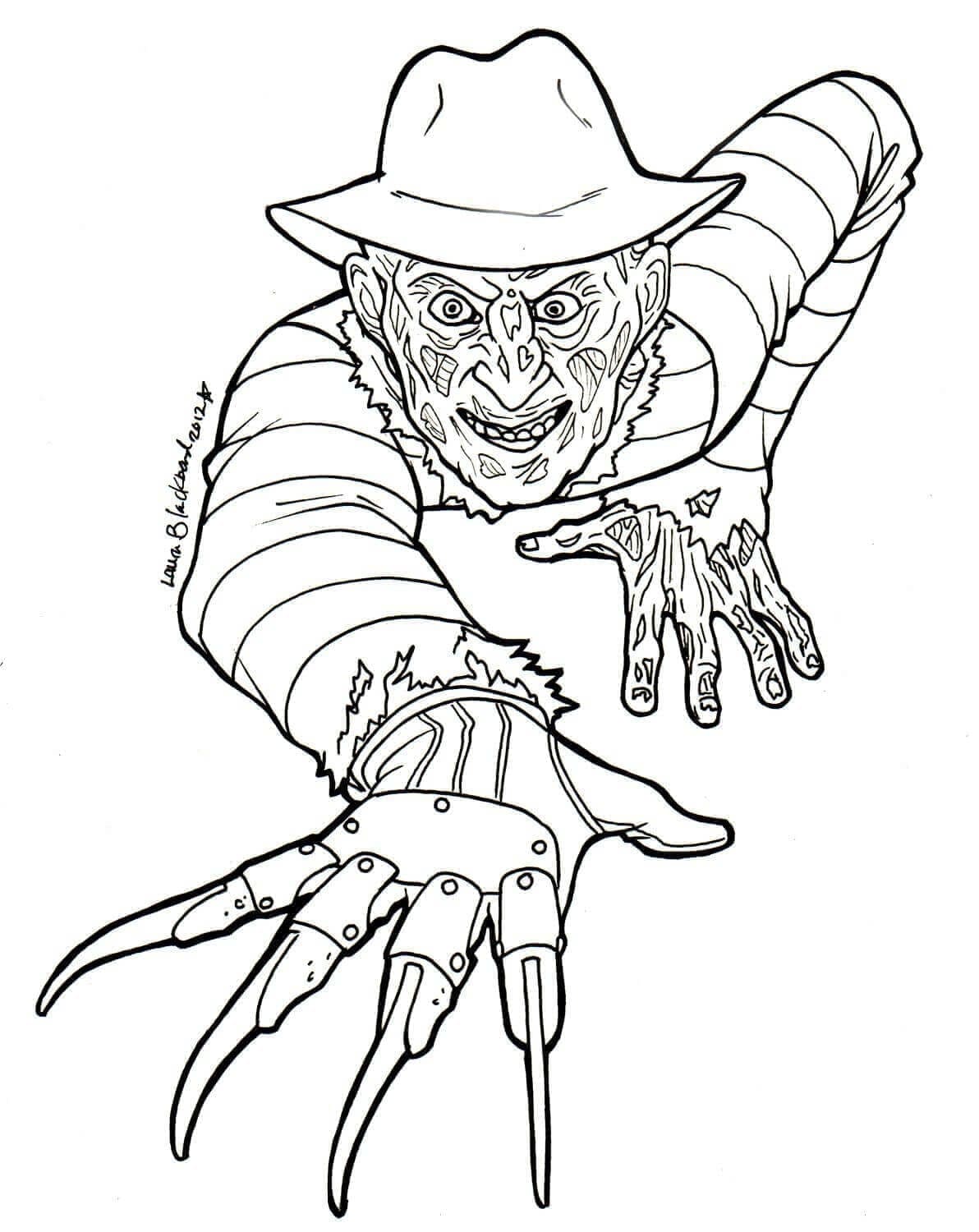 Skummel Freddy Krueger fargelegging
