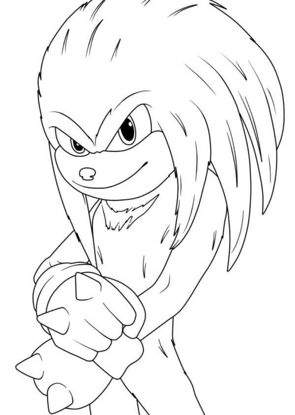 Smilende Knuckles the Echidna fargelegging Smilende Knuckles the Echidna fargelegging