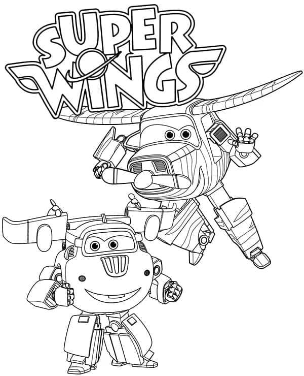 Super Wings Bello og Donnie fargelegging Super Wings Bello og Donnie fargelegging