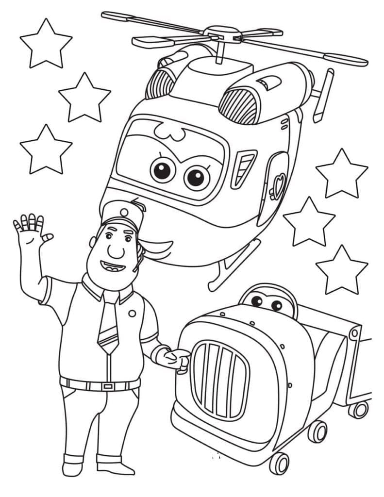 Super Wings figurer fargelegging Super Wings figurer fargelegging