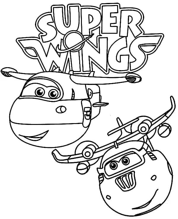 Super Wings Jett og Donnie fargelegging Super Wings Jett og Donnie fargelegging
