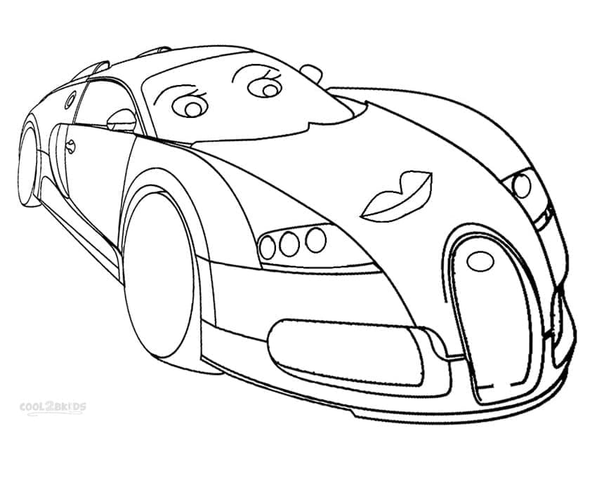 Tegneserie-Bugatti fargelegging