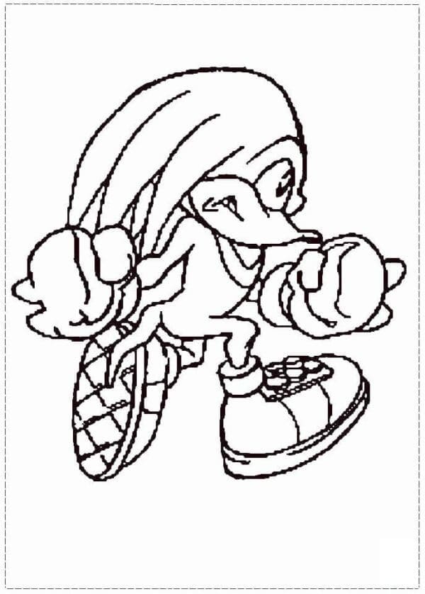 Tegning av Knuckles fargelegging Tegning av Knuckles fargelegging
