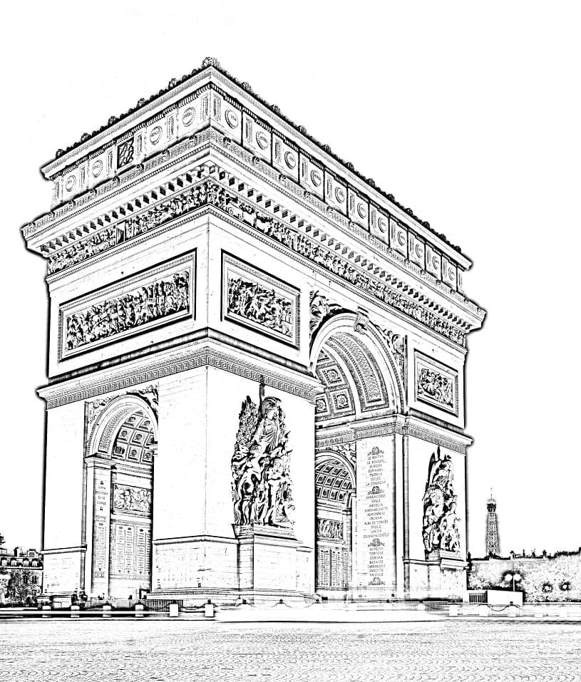 Triumfbuen i Paris fargelegging