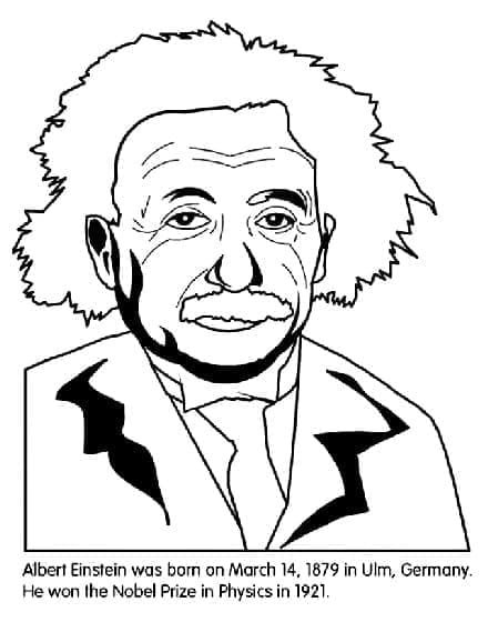 Utskrivbar Albert Einstein fargelegging