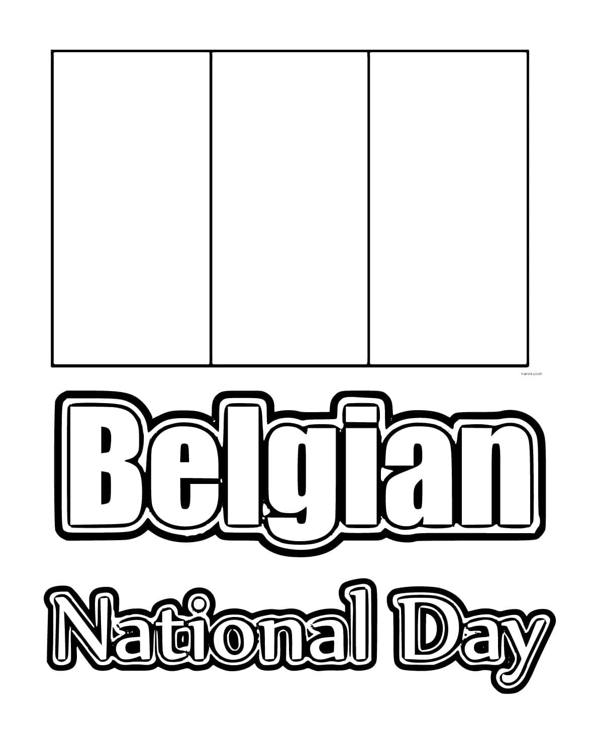 Utskrivbar belgisk nasjonaldag fargelegging