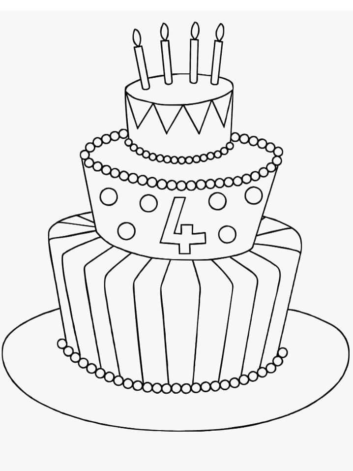 Utskrivbar bursdagskake fargelegging
