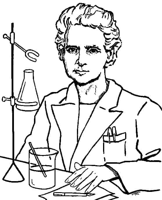 Utskrivbar Marie Curie fargelegging