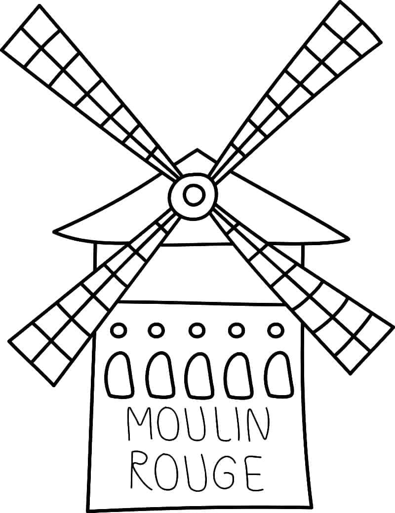 Utskrivbar Moulin Rouge fargelegging