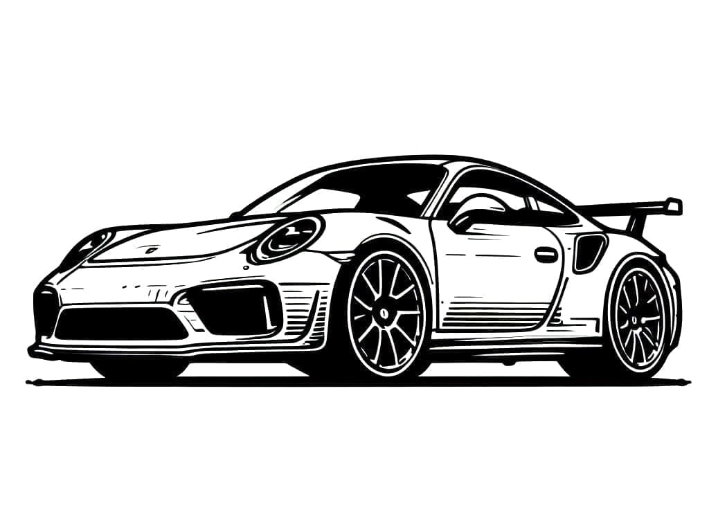Utskrivbar Porsche for barn fargelegging