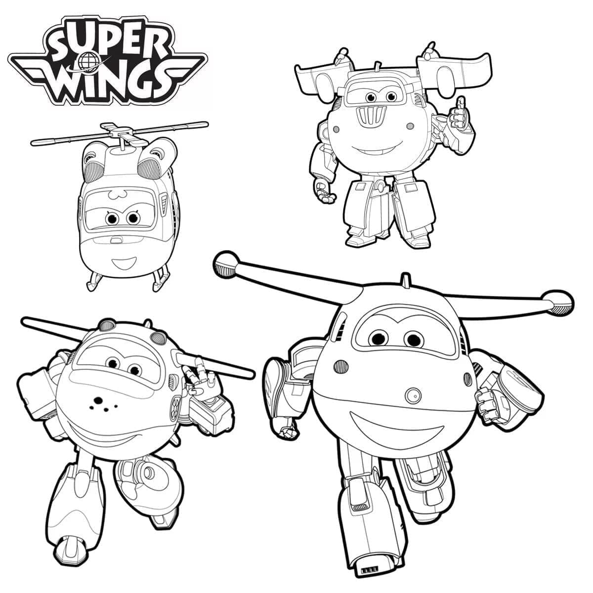 Utskrivbare Super Wings fargelegging Utskrivbare Super Wings fargelegging