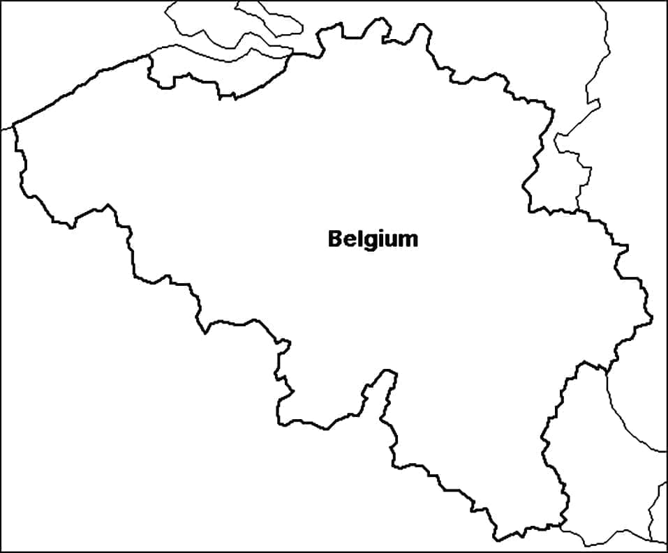 Utskrivbart kart over Belgia fargelegging