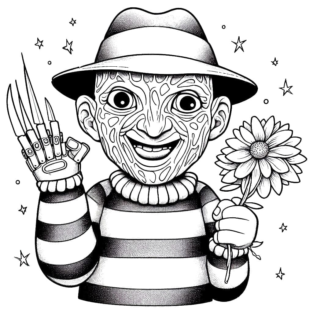 Vennlig med Freddy Krueger fargelegging