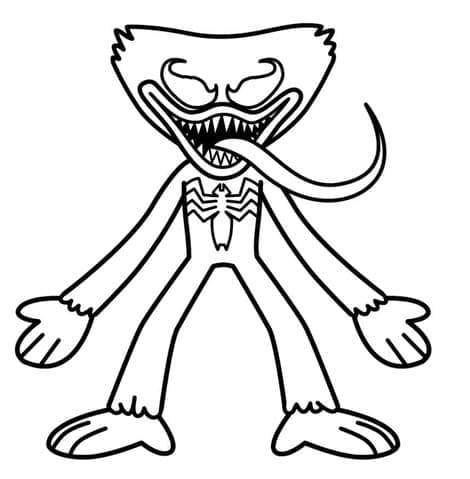 Venom Huggy Wuggy bilde fargelegging