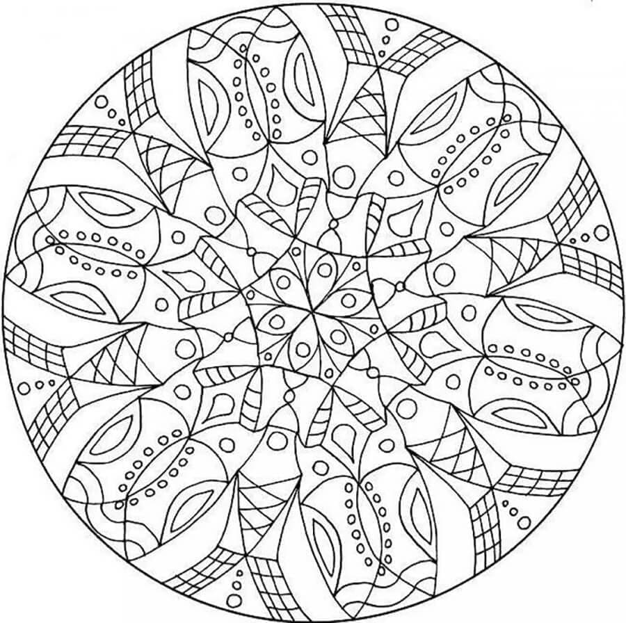 Abstrakt mandala trykk fargelegging